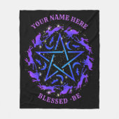 Personalisiert Witchcraft Hare Pentagram Gothic Fl Fleecedecke (Vorderseite)