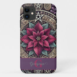 Personalisiert Witchy Poinsettia Pentagram Mandala Case-Mate iPhone Hülle