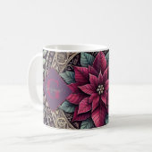 Personalisiert Witchy Poinsettia Pentagram Mandala Kaffeetasse (Vorderseite Links)