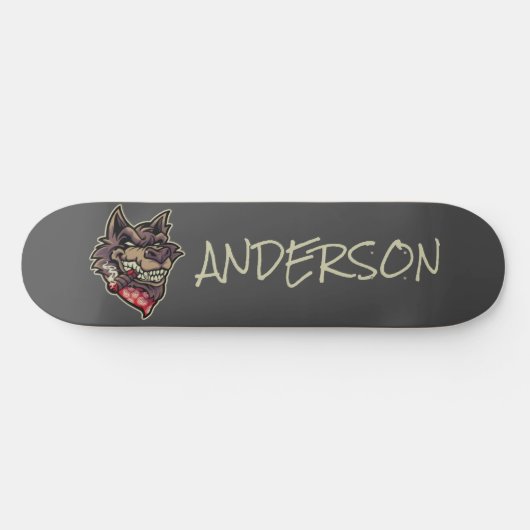 Personalisiert Wolf Skateboard (Horizontal)