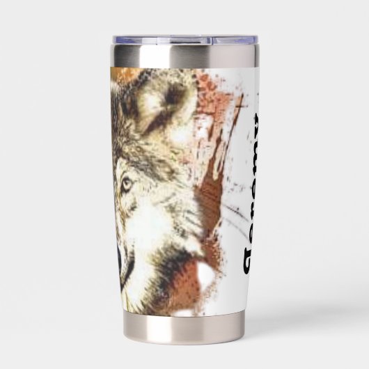 Personalisiert Wolf Thermobecher (Vorderseite)