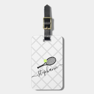 Personalisiert Womens Tennis Monogram Gepäckchen Gepäckanhänger