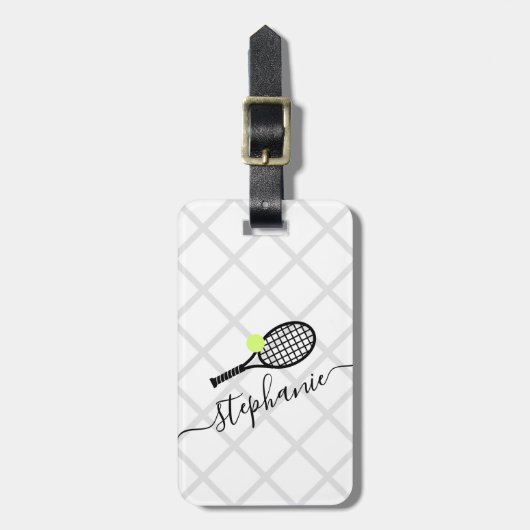 Personalisiert Womens Tennis Monogram Gepäckchen Gepäckanhänger (Vorderseite vertikal)