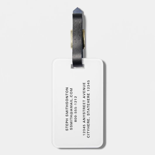 Personalisiert Womens Tennis Monogram Gepäckchen Gepäckanhänger (Rückseite vertikal)