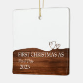 Personalisiert Wood Mr. & Mrs. Keramikornament (Links)