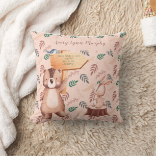 Personalisiert Woodland BABY Kinderzimmer Kissen