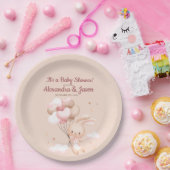 Personalisiert Woodland Bunny Baby Dusche Pappteller (Party)