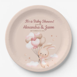 Personalisiert Woodland Bunny Baby Dusche Pappteller