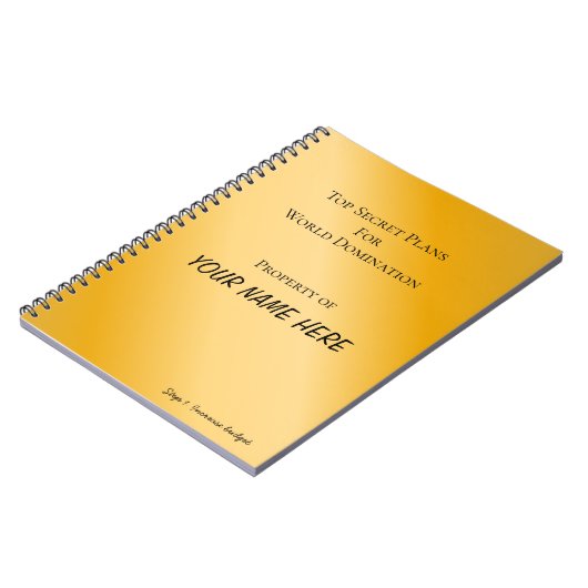 Personalisiert-World-Domination-Spiral-Notebook Notizblock (Linke Seite)