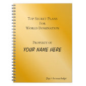 Personalisiert-World-Domination-Spiral-Notebook Notizblock (Vorderseite)
