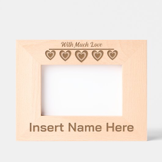 Personalisiert Woth Much Liebe, Niedlich Hearts Ar Geätzte Rahmen (Vorderseite)