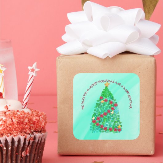 PERSONALISIERT WÜNSCHEN WIR IHNEN EINEN KLEINEN CH QUADRATISCHER AUFKLEBER (Party)