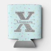 Personalisiert X Initial Silver Monogram Ihr Name Dosenkühler (Rückseite)