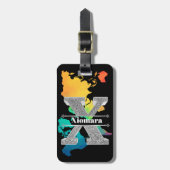 Personalisiert X Initial Silver Monogram Ihr Name Gepäckanhänger (Vorderseite vertikal)