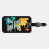 Personalisiert X Initial Silver Monogram Ihr Name Gepäckanhänger (Rückseite horizontal)