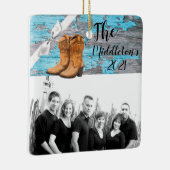 Personalisiert XMAS Ornament Blue Wood Barn Door B (Rechts)