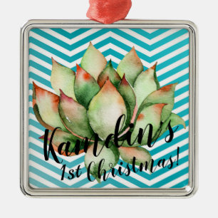 Personalisiert XMAS Ornament Boho Cacti Cactus Suc Aus Metall