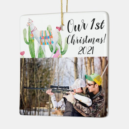 Personalisiert XMAS Ornament Boho Llama Bohemisch (Links)