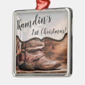 Personalisiert XMAS Ornament Cowboy Boots Barnholz (Links)