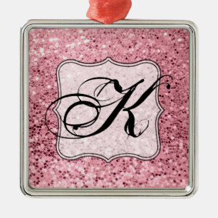 Personalisiert XMAS Ornament Rose Gold Glitzer Aus Metall
