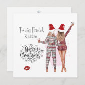 Personalisiert Xmas pajamas Schwester Weihnachtska Einladung (Vorne/Hinten)