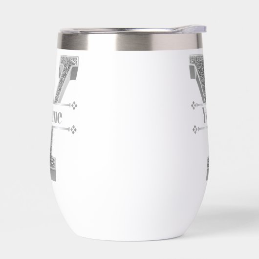 Personalisiert Y Initial Silver Monogram Ihr Name (Links)