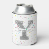 Personalisiert Y Initial Silver Monogram Ihr Name Dosenkühler (Kanne Vorderseite)
