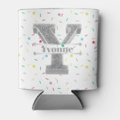 Personalisiert Y Initial Silver Monogram Ihr Name Dosenkühler (Vorderseite)