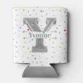 Personalisiert Y Initial Silver Monogram Ihr Name Dosenkühler (Rückseite)