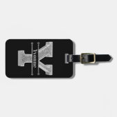 Personalisiert Y Initial Silver Monogram Ihr Name Gepäckanhänger (Vorderseite horizontal)