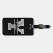 Personalisiert Y Initial Silver Monogram Ihr Name Gepäckanhänger (Rückseite horizontal)