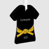 Personalisiert Yellow Belt Karate Ornament (Vorderseite)