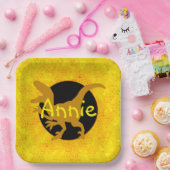 Personalisiert Yellow Dinosaurier Pappteller (Party)