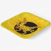 Personalisiert Yellow Dinosaurier Pappteller (Gewinkelt)