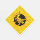 Personalisiert Yellow Dinosaurier Serviette (Ecke)