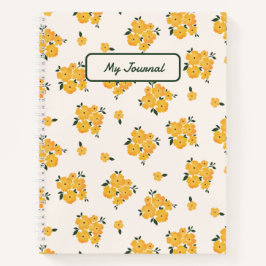 Personalisiert Yellow Floral Journal Notizblock
