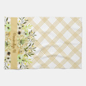 PERSONALISIERT Yellow Floral Kitchtuch Geschirrtuch (Horizontal)