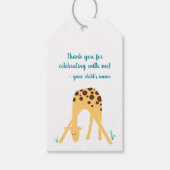 Personalisiert Yellow Giraffe Baby Dusche Geburtst Geschenkanhänger (Vorderseite)