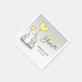 Personalisiert YELLOW Graue Elephant Mama Kinderdu Serviette (Ecke)
