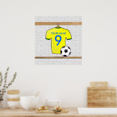 Personalisiert Yellow Green Football Soccer Jersey Poster (Küche)