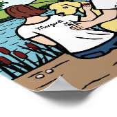 Personalisiert Yellow Labrador Family Brown Poster (Ecke)