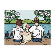 Personalisiert Yellow Labrador Family Brown