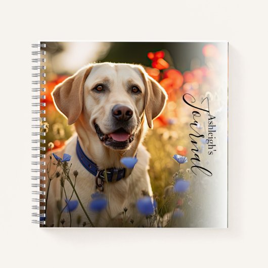 Personalisiert Yellow Labrador Retriever Journal Notizblock (Vorderseite)