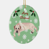 Personalisiert Yellow Labrador Weihnachten Keramikornament (Rechts)