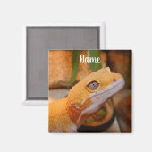 Personalisiert Yellow Leopard Gecko Lizard Magnet (Vorderseite/Rückseite)
