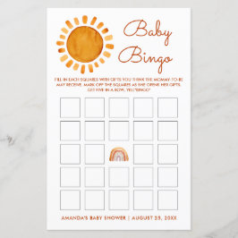 Personalisiert Yellow Sunshine Baby Bingo