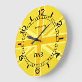 Personalisiert Yellow Union Jack British Flag Dial Große Wanduhr (Winkel)
