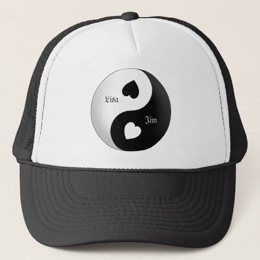 Personalisiert Yin Yang Liebe Hat Truckerkappe (Vorderseite)