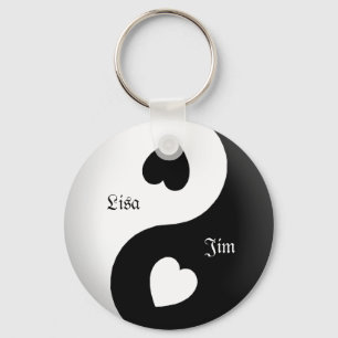 Personalisiert Yin Yang Liebe Schlüsselkette Schlüsselanhänger