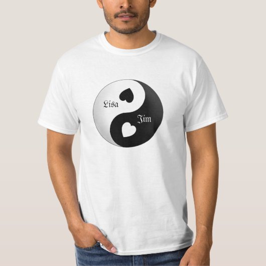 Personalisiert Yin Yang Liebe Shirt (Vorderseite)